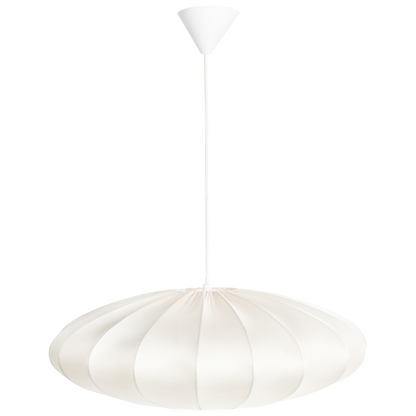Hanging Pendant Lamp Off White Nylon Shade Modern Design