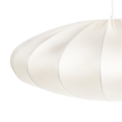 Hanging Pendant Lamp Off White Nylon Shade Modern Design