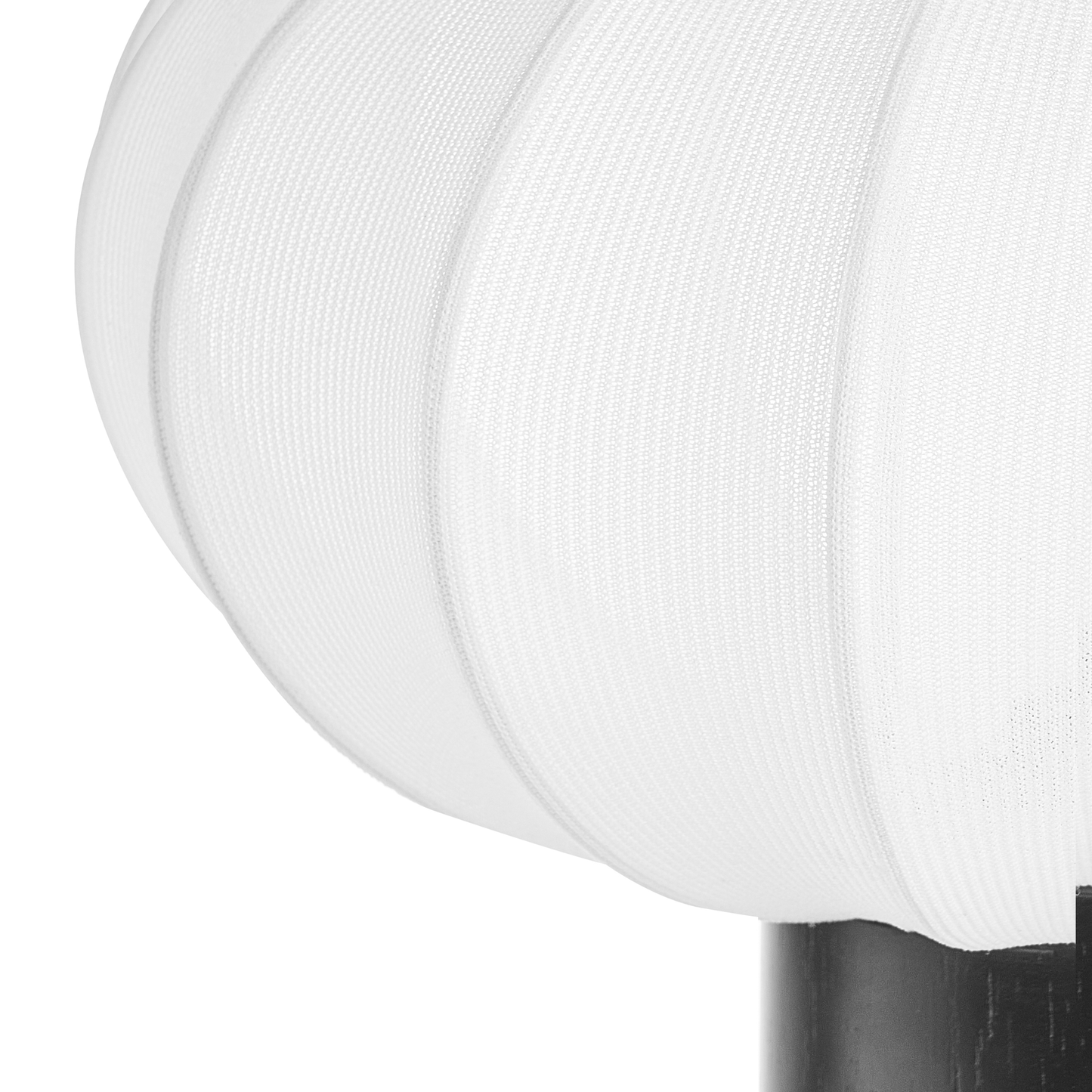Table Lamp Black Metal Nylon Shade Rubberwood Modern
