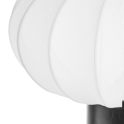 Table Lamp Black Metal Nylon Shade Rubberwood Modern