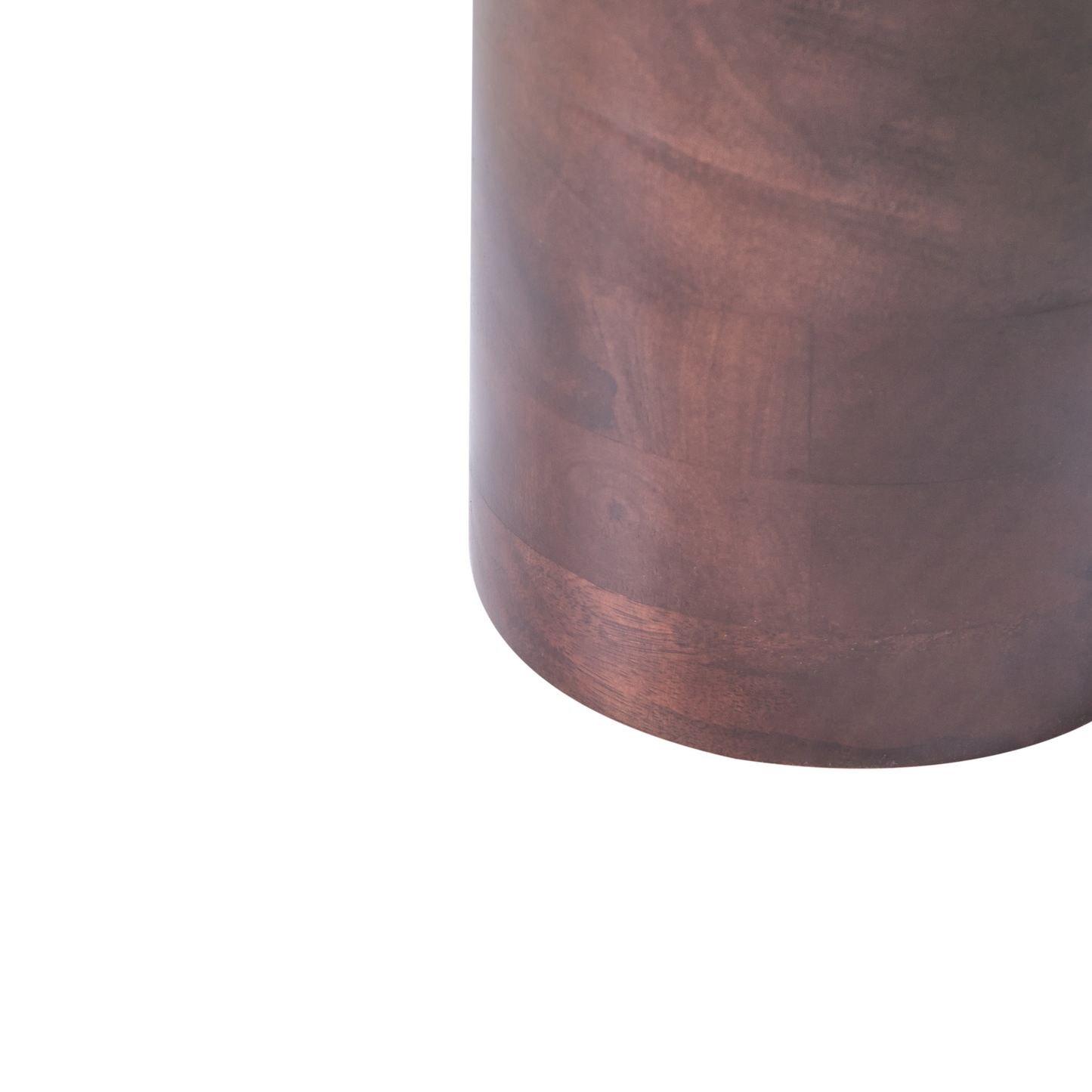 Side Table Brown Mango Wood Base Marble Top Round