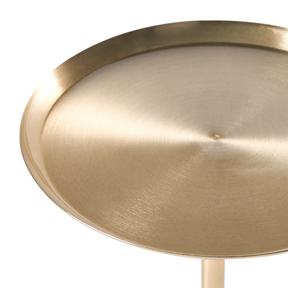 Aster Home Side Table White and Gold Marble Round End Table 36cm