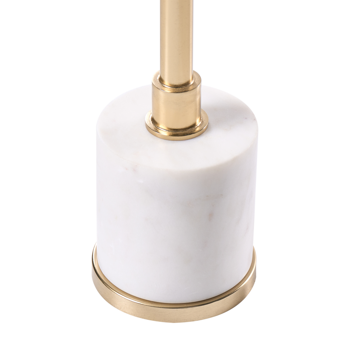Aster Home Side Table White and Gold Marble Round End Table 36cm
