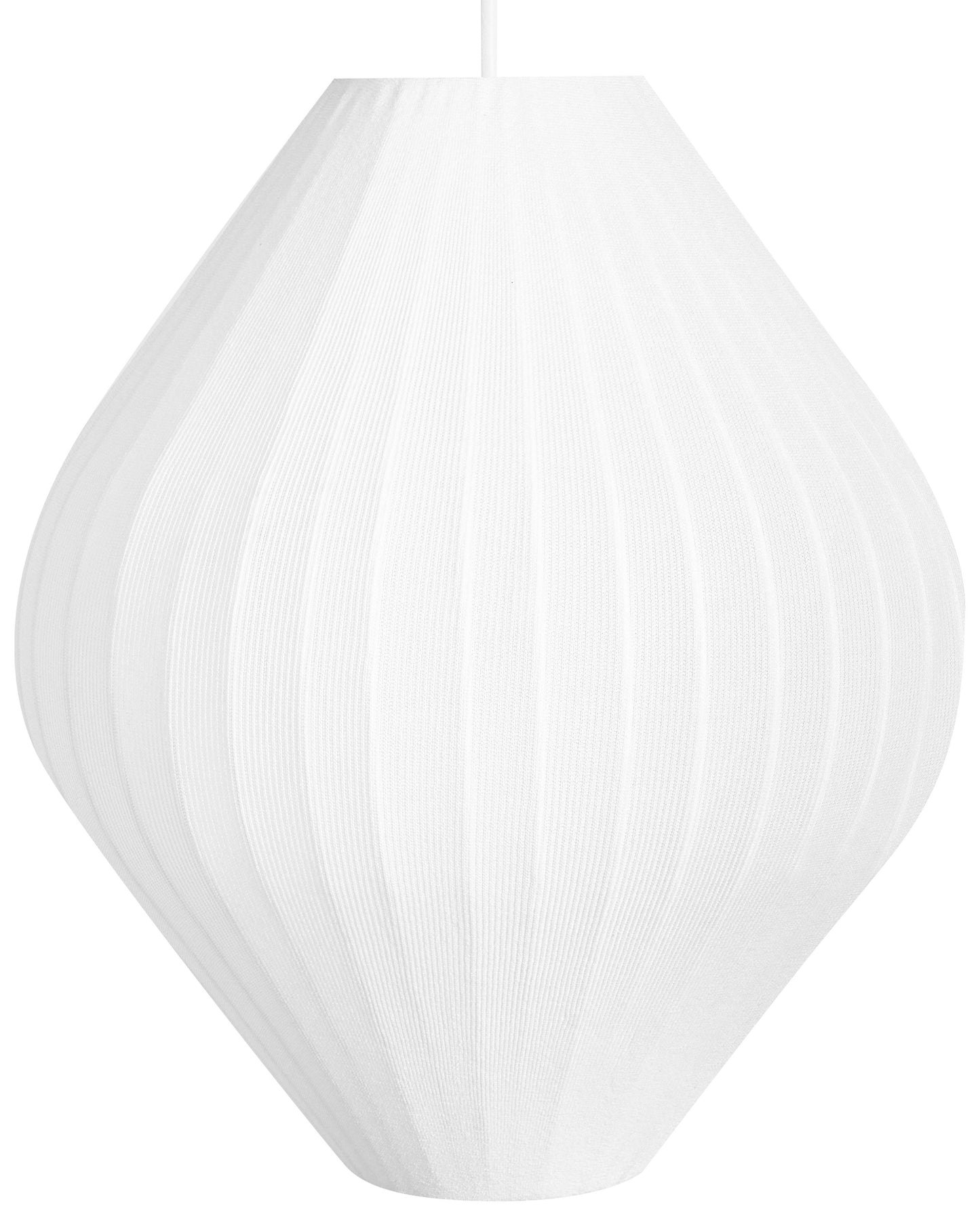 Pendant Lamp White Ribbed Fabric Shade Diffused Soft Living Room Light