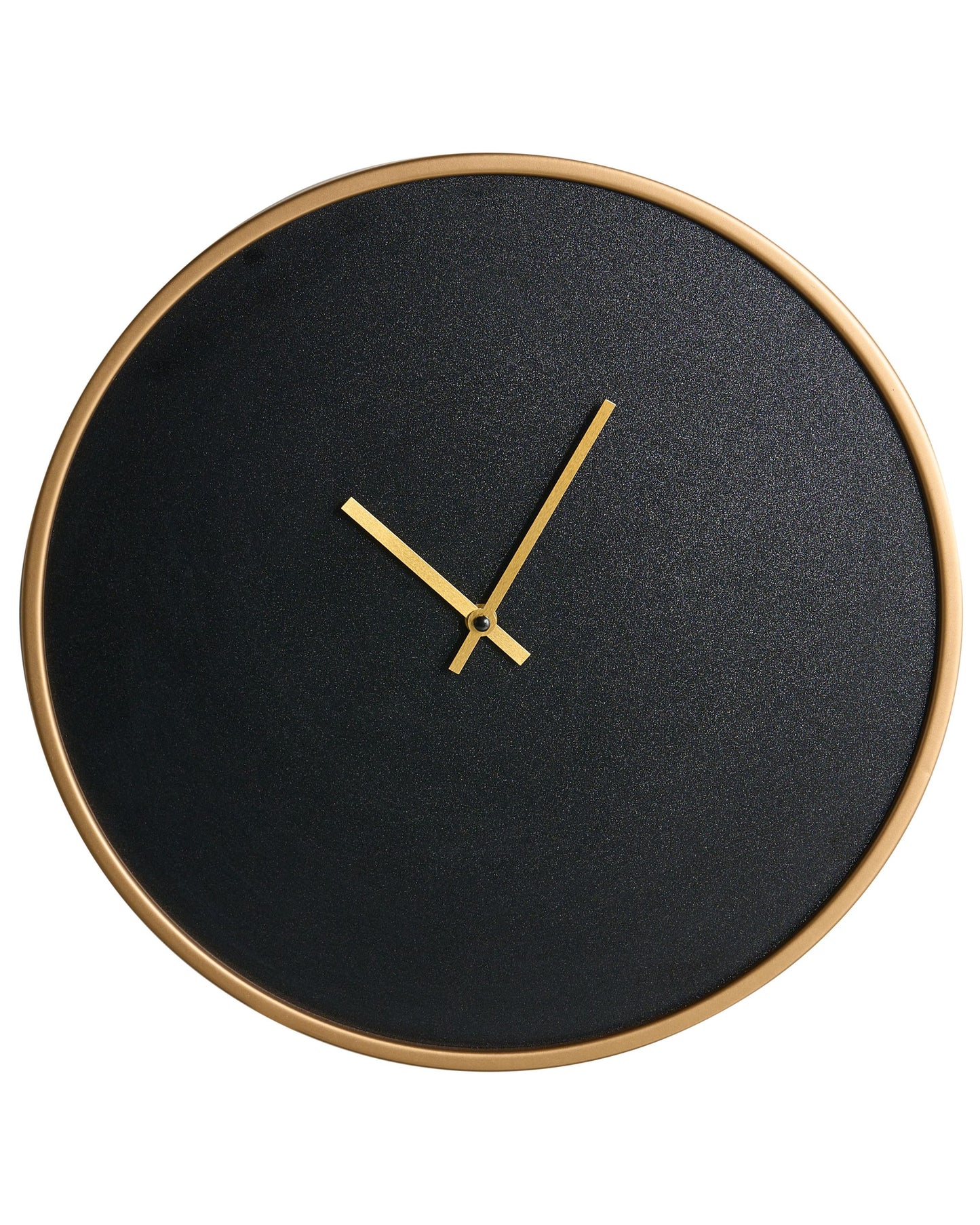 Aurora Wall Clock Black MDF Industrial Minimalist Gold Frame Hands