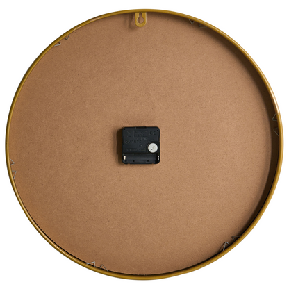 Aurora Wall Clock Black MDF Industrial Minimalist Gold Frame Hands