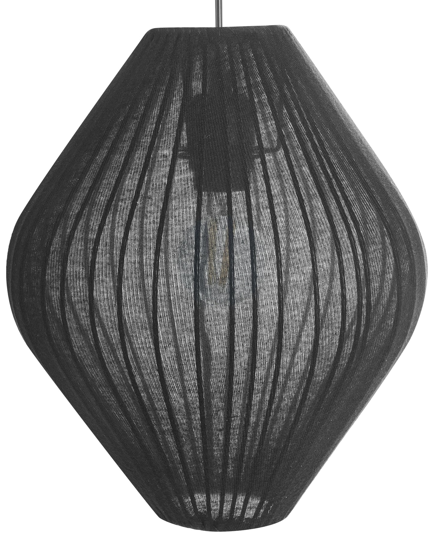 Pendant Lamp Black Fabric Shade Modern Living Room Light