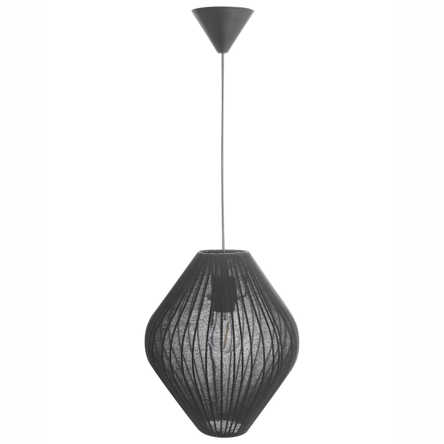 Pendant Lamp Black Fabric Shade Modern Living Room Light