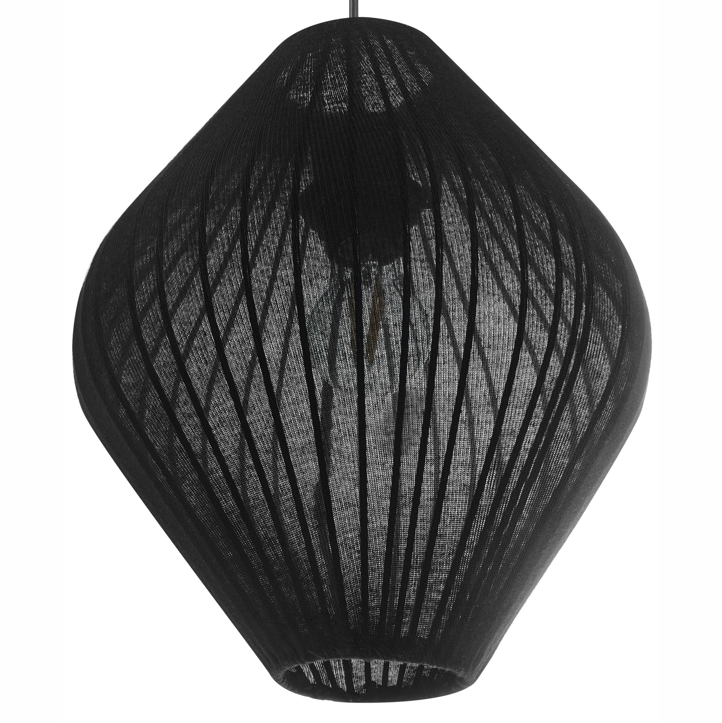 Pendant Lamp Black Fabric Shade Modern Living Room Light