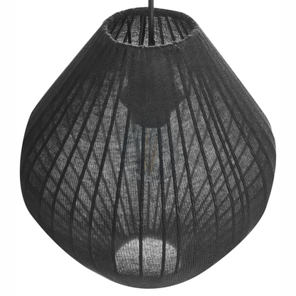 Pendant Lamp Black Fabric Shade Modern Living Room Light
