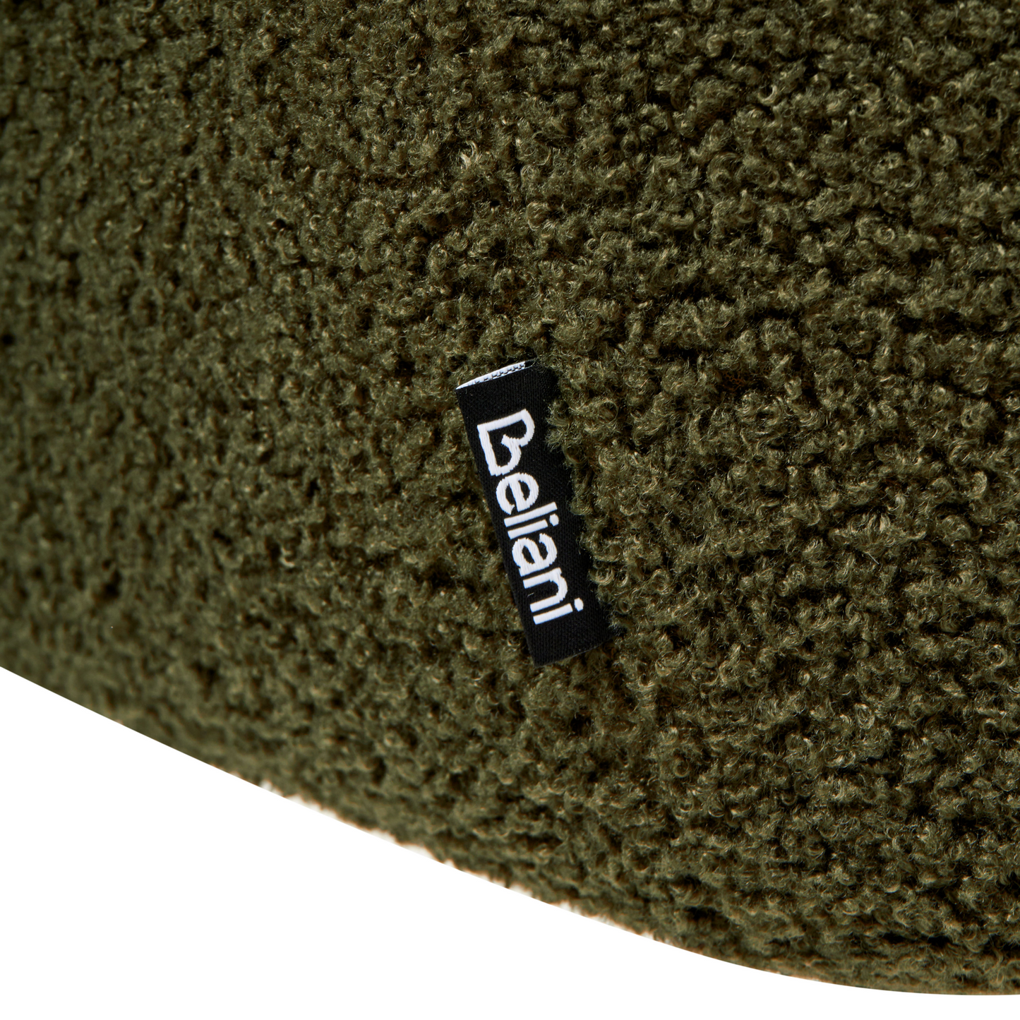 Swivel Dining Chair Green Boucle Teddy Curved Backrest