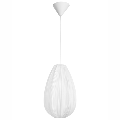 Cotton Shade Pendant Lamp White Modern Living Room Light