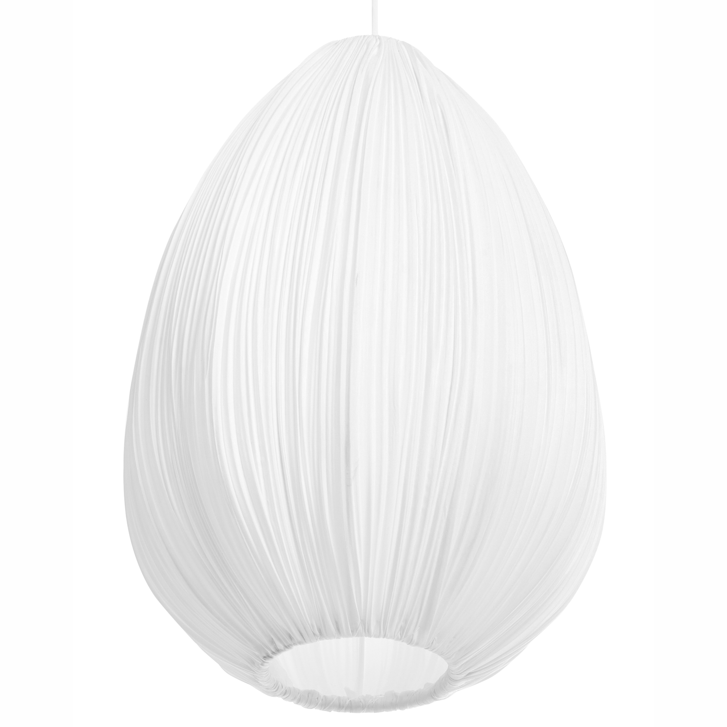 Cotton Shade Pendant Lamp White Modern Living Room Light