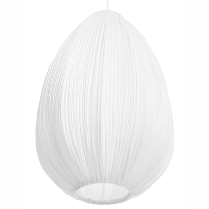 Cotton Shade Pendant Lamp White Modern Living Room Light