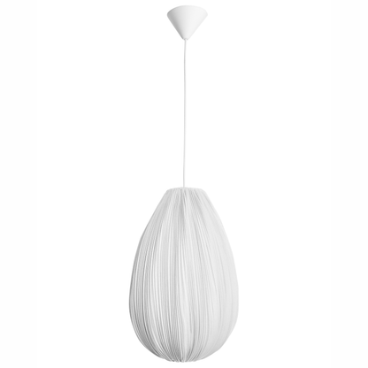 Pendant Light Grey Fabric Cotton Shade Modern Design for Living Room Ambience