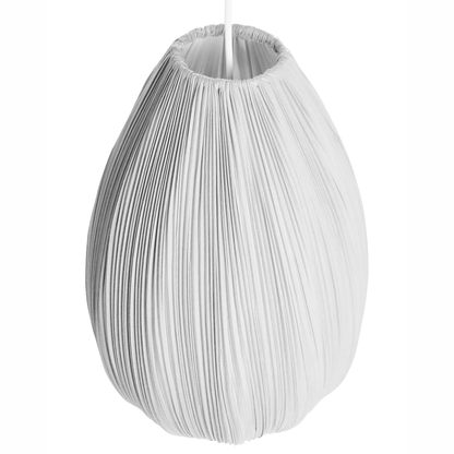 Pendant Light Grey Fabric Cotton Shade Modern Design for Living Room Ambience