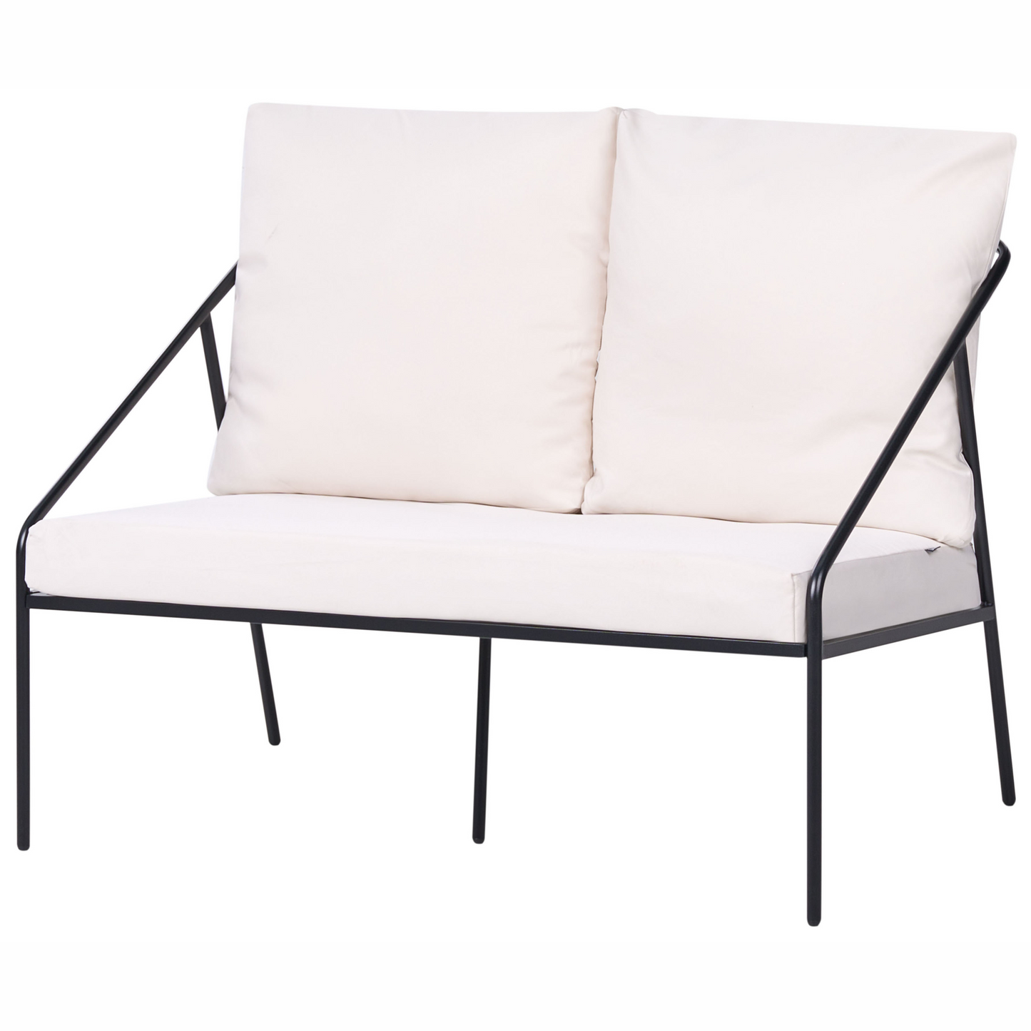 Black Metal Outdoor 4 Seater Set With Removable Covers