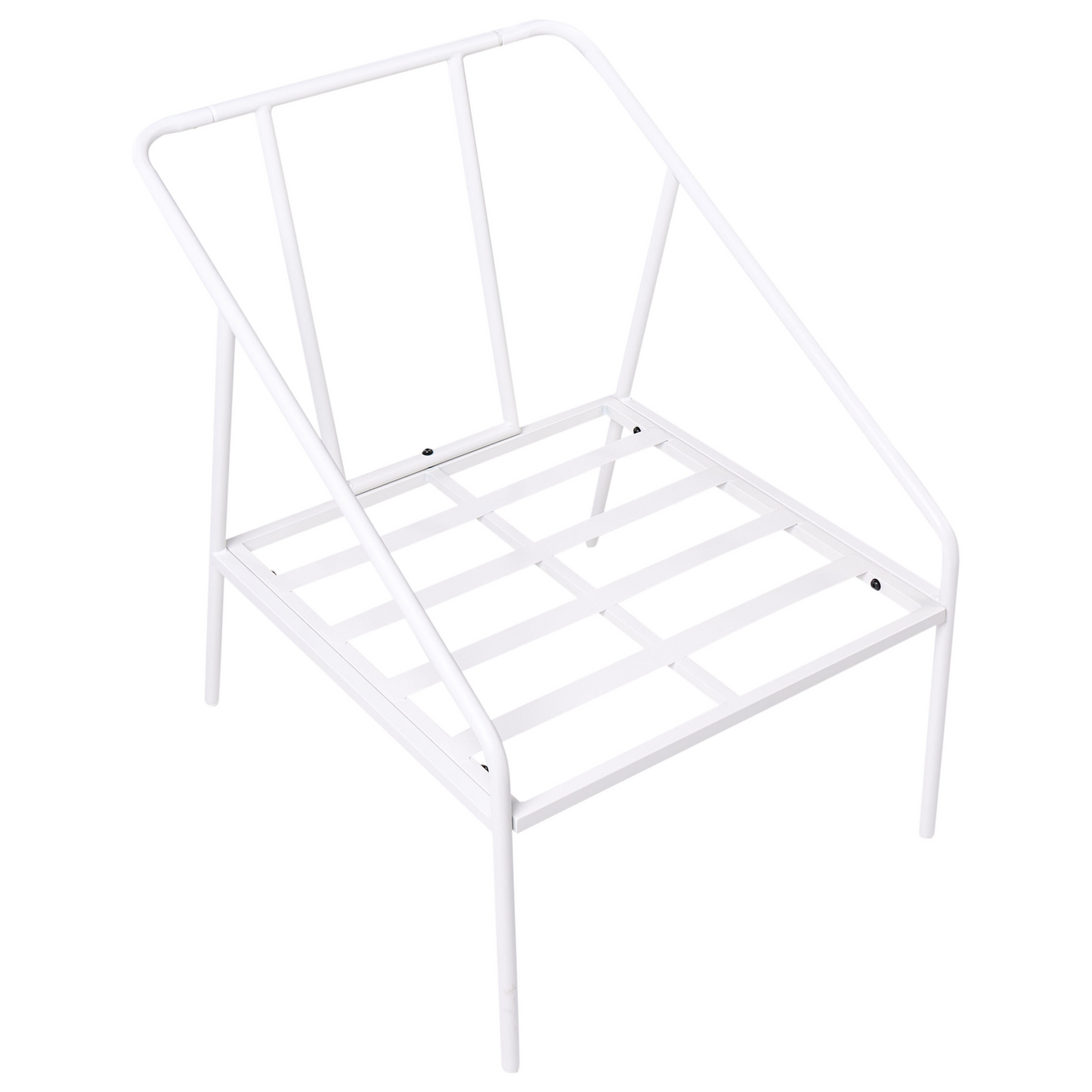 White Metal Garden Set 4 Seater With Removable Cushion Covers And Tempered Glass Table Modern