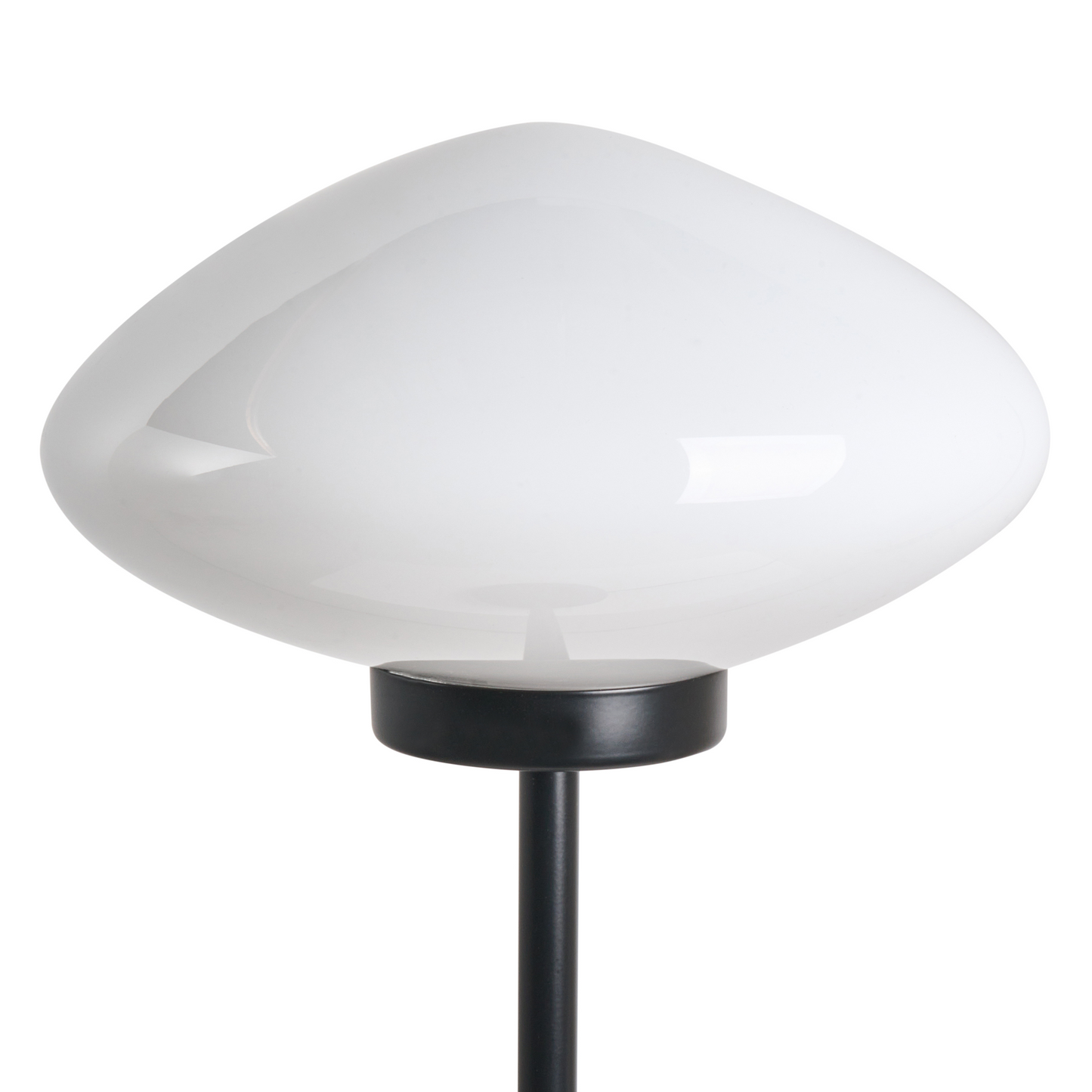 Table Lamp Black Iron Base With Milk Glass Shade