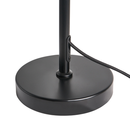 Table Lamp Black Iron Base With Milk Glass Shade