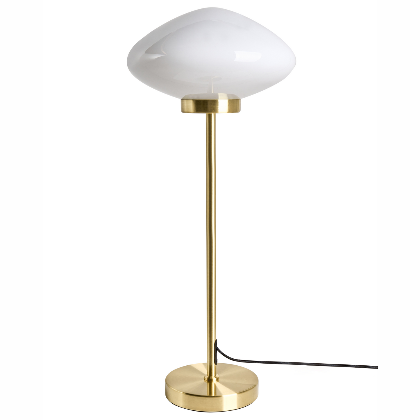Table Lamp Gold Iron Base With Mushroom Milk Glass Shade