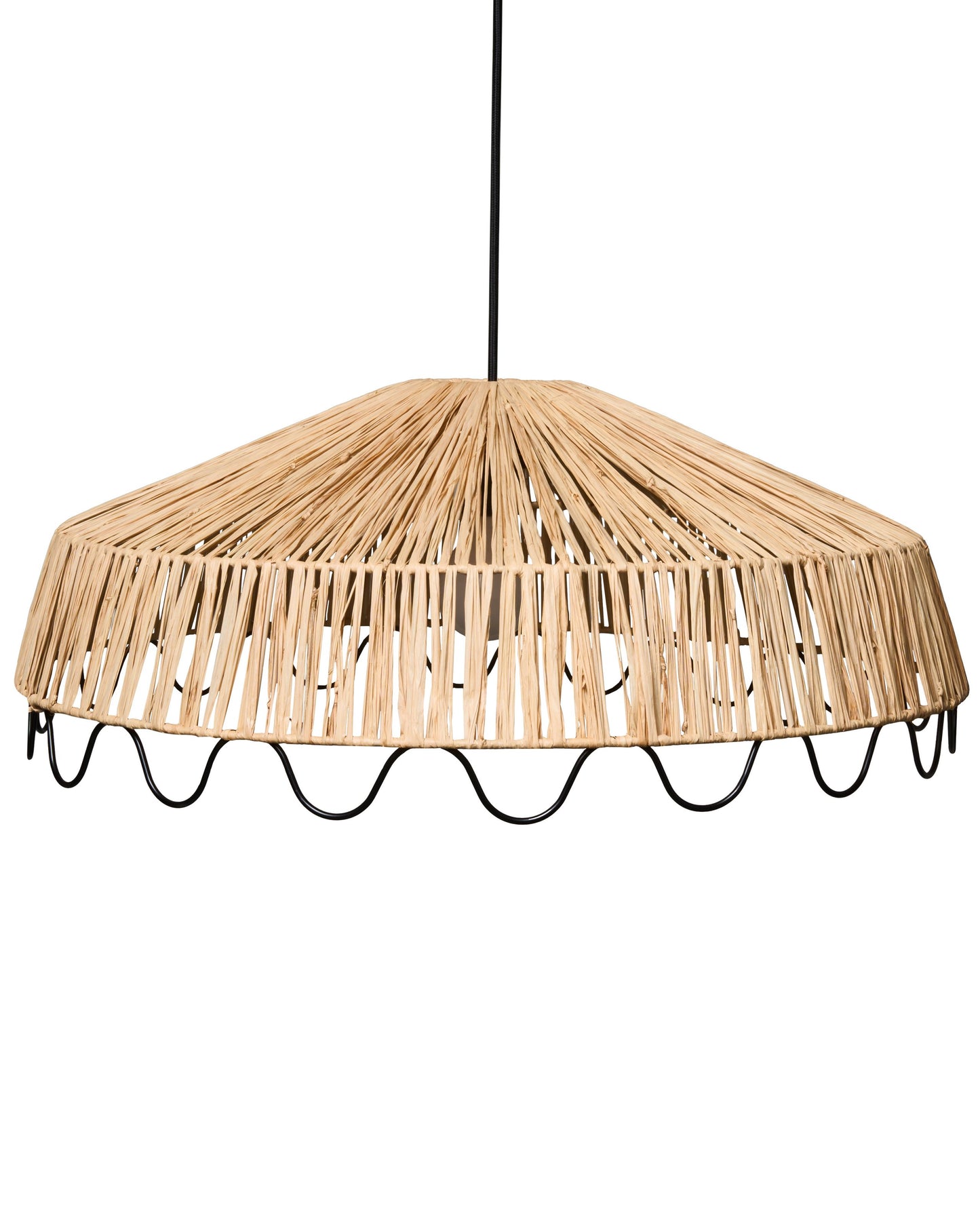 Co Natural Rattan Raffia Pendant Lamp Handwoven Boho Elegant Ceiling Light