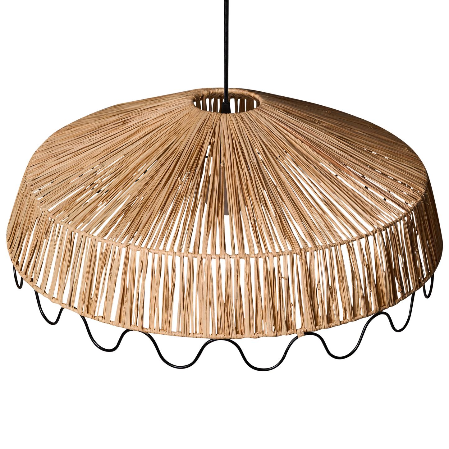 Co Natural Rattan Raffia Pendant Lamp Handwoven Boho Elegant Ceiling Light