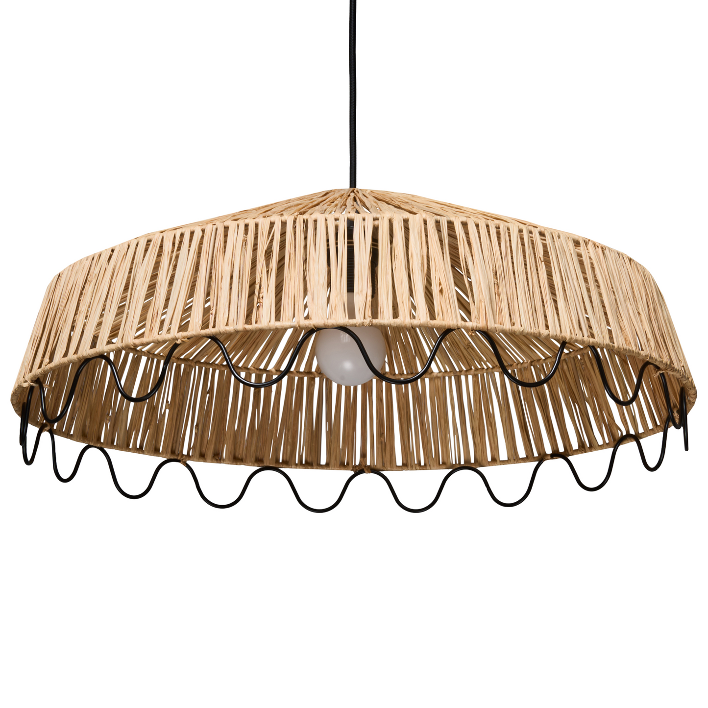 Co Natural Rattan Raffia Pendant Lamp Handwoven Boho Elegant Ceiling Light