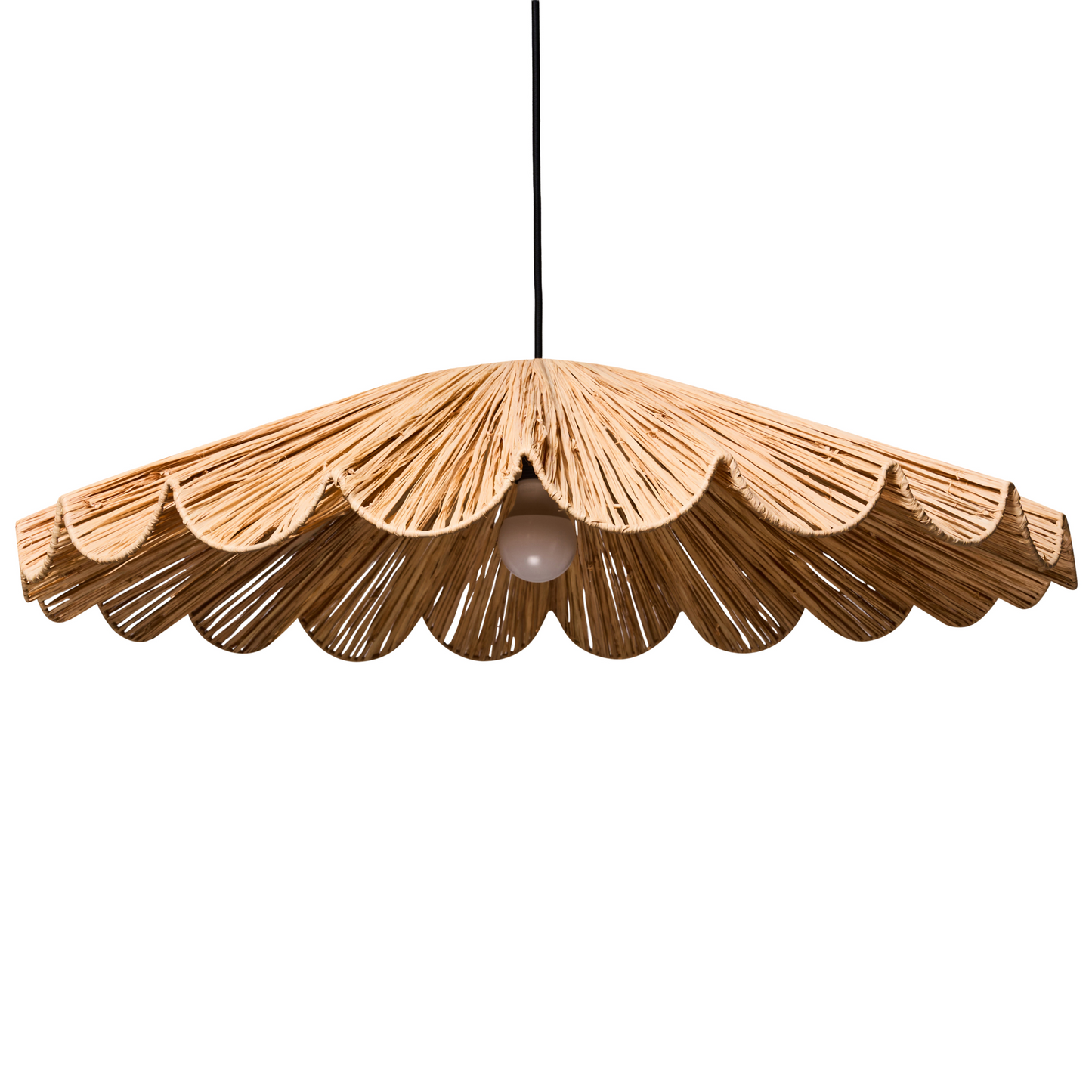 Boho Raffia Pendant Lamp Handwoven Natural Ceiling Light