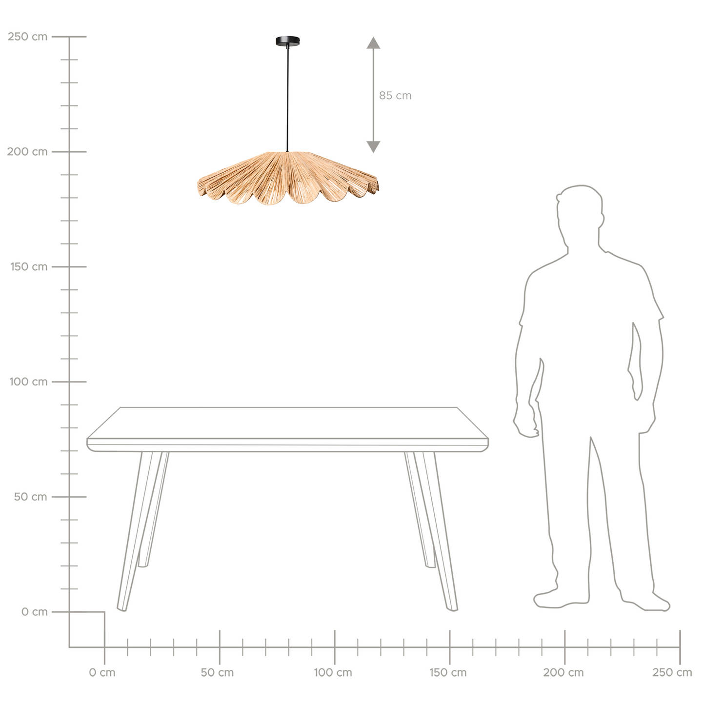 Boho Raffia Pendant Lamp Handwoven Natural Ceiling Light