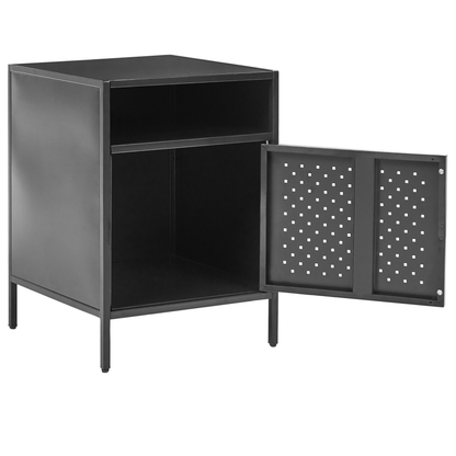 Black Steel Office Cabinet With 2 Shelves Powder Coated