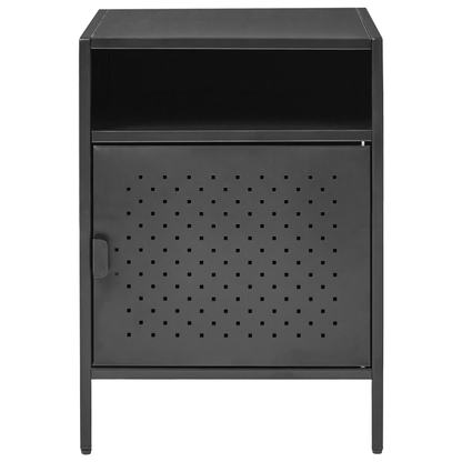 Black Steel Office Cabinet With 2 Shelves Powder Coated
