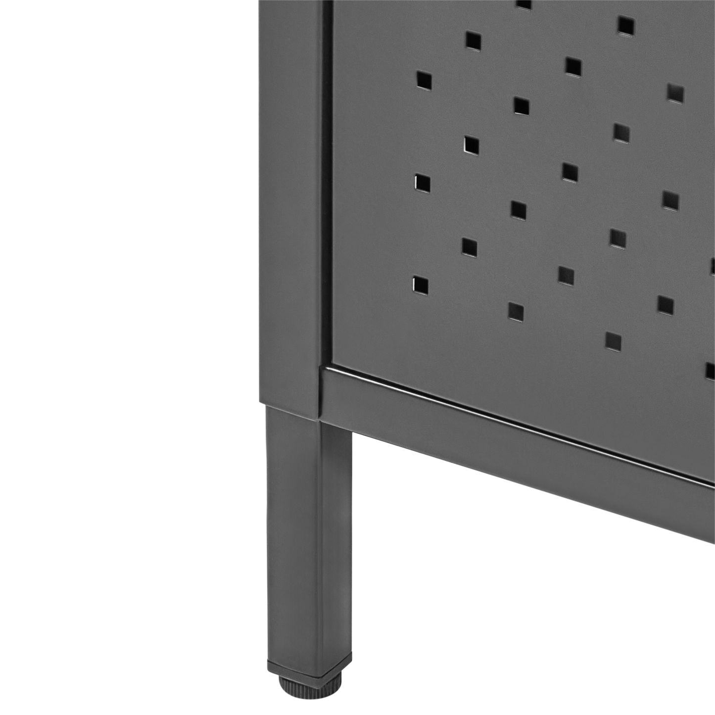 Black Steel Office Cabinet With 2 Shelves Powder Coated