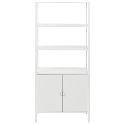 Light Grey Powder Coated Steel Office Cabinet With 5 Shelves