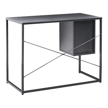 Office Desk With Mesh Storage Doors Black Powder Coat