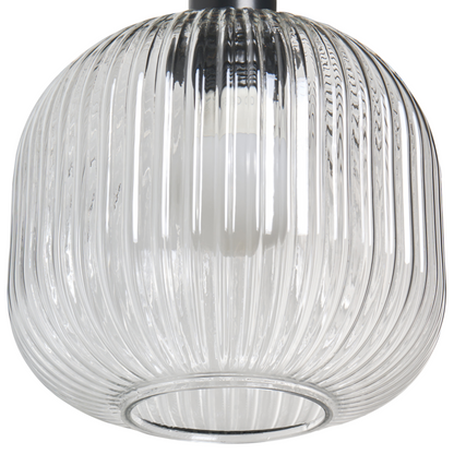 Wall Lamp Black Iron Glass Drum Shade Modern Industrial