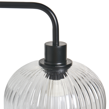 Wall Lamp Black Iron Glass Drum Shade Modern Industrial