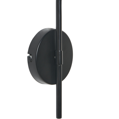 Wall Lamp Black Iron Glass Drum Shade Modern Industrial