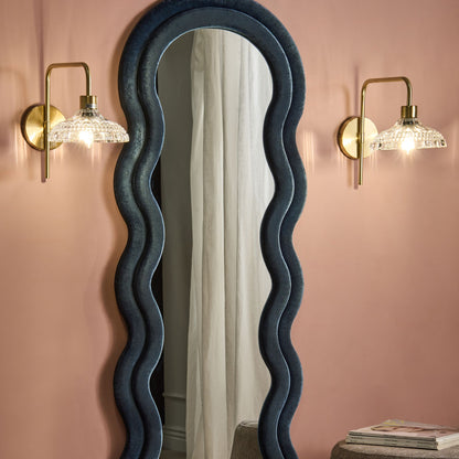 Wall Lamp Gold Iron Glass Drum Shade Modern Industrial