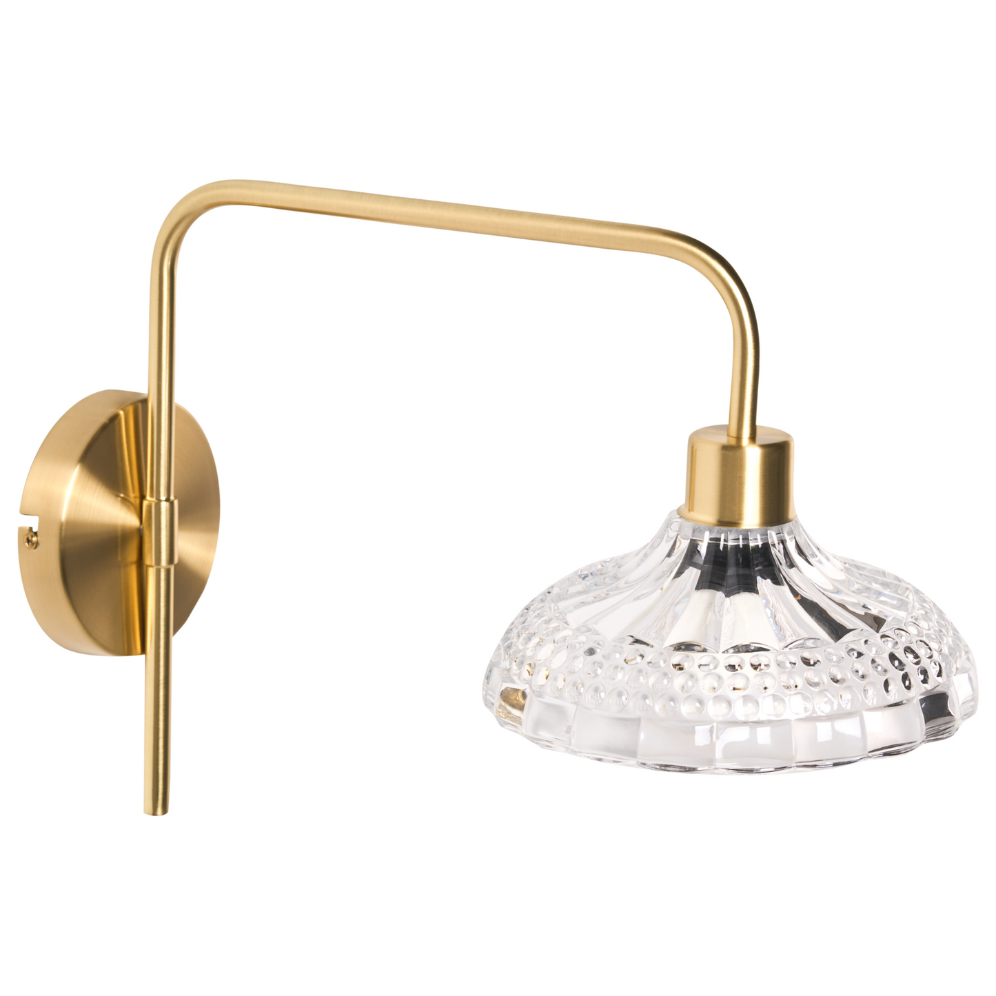 Wall Lamp Gold Iron Glass Drum Shade Modern Industrial