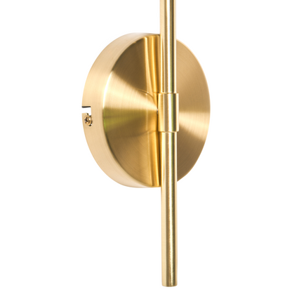 Set Of 2 Wall Lamps Gold Metal Base Green Glass Shade