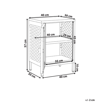 Powder Coated Black Steel Office Cabinet With 2 Shelves