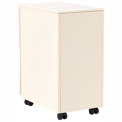 Storage Cabinet Light Beige Metal 3-Drawers Key Lock