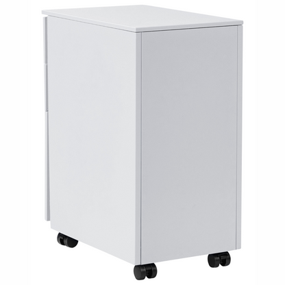 Light Grey Metal 3 Drawer Cabinet With Key Lock Castors For Home Office And Garage