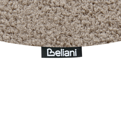 Beige Taupe Boucle Dining Chairs Armless Metal Legs 2 Pack