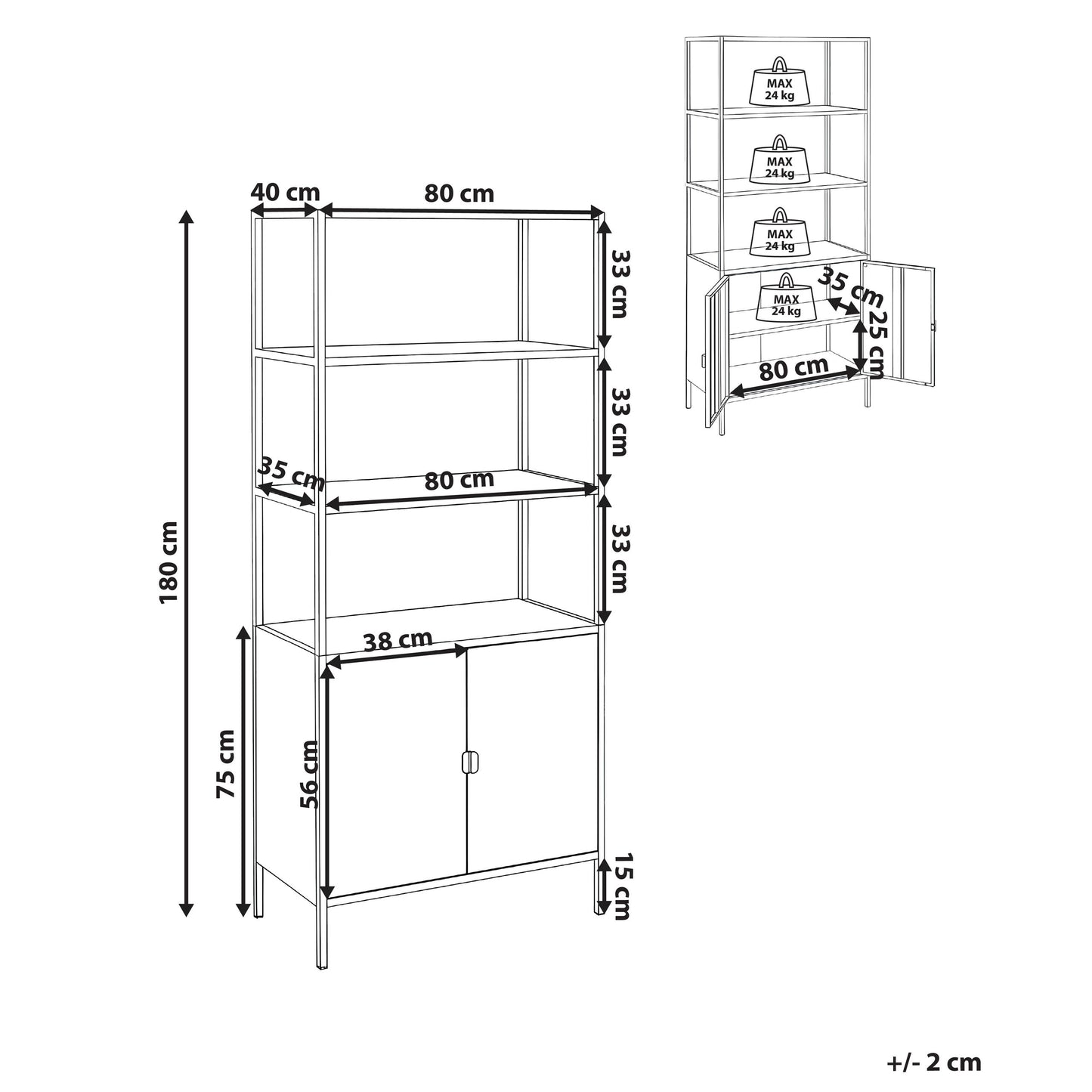 Light Grey Powder Coated Steel Office Cabinet With 5 Shelves