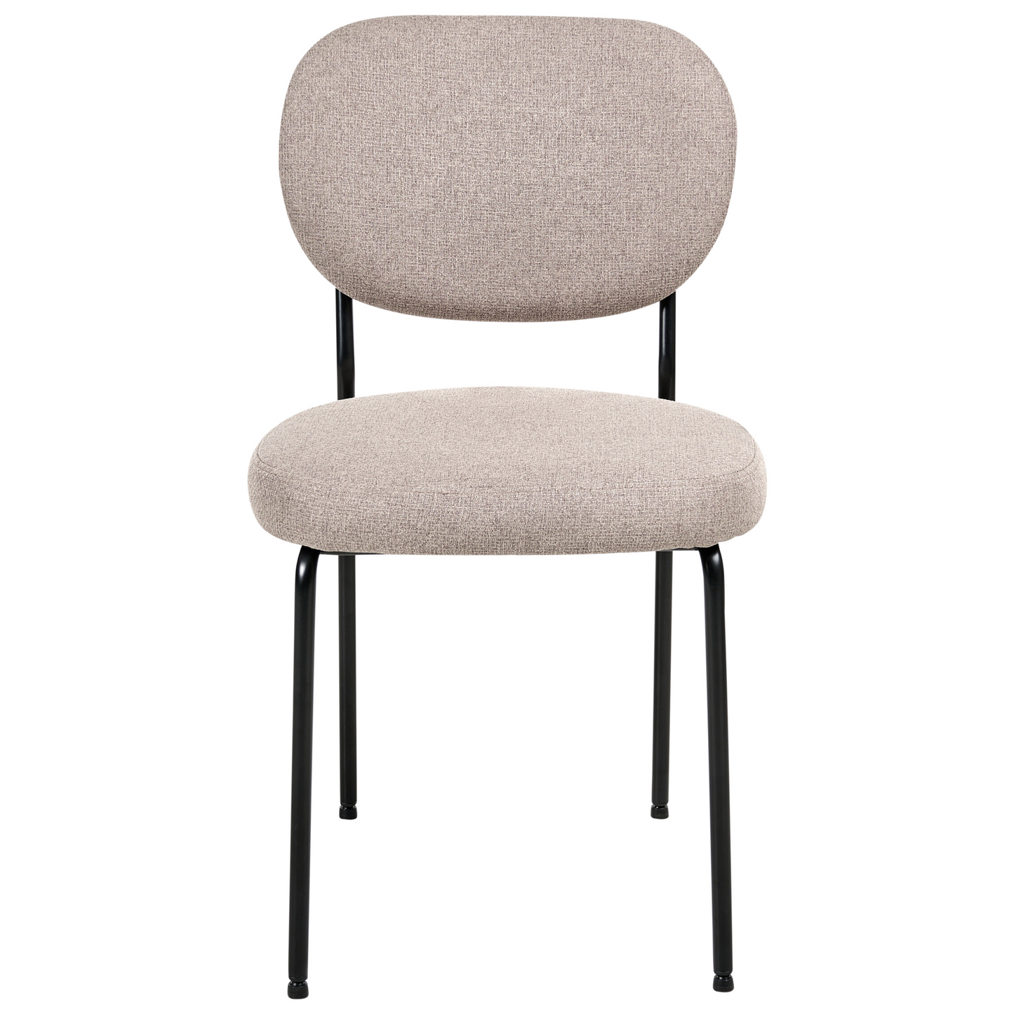 Set of 2 Armless Dining Chairs in Light Brown Fabric