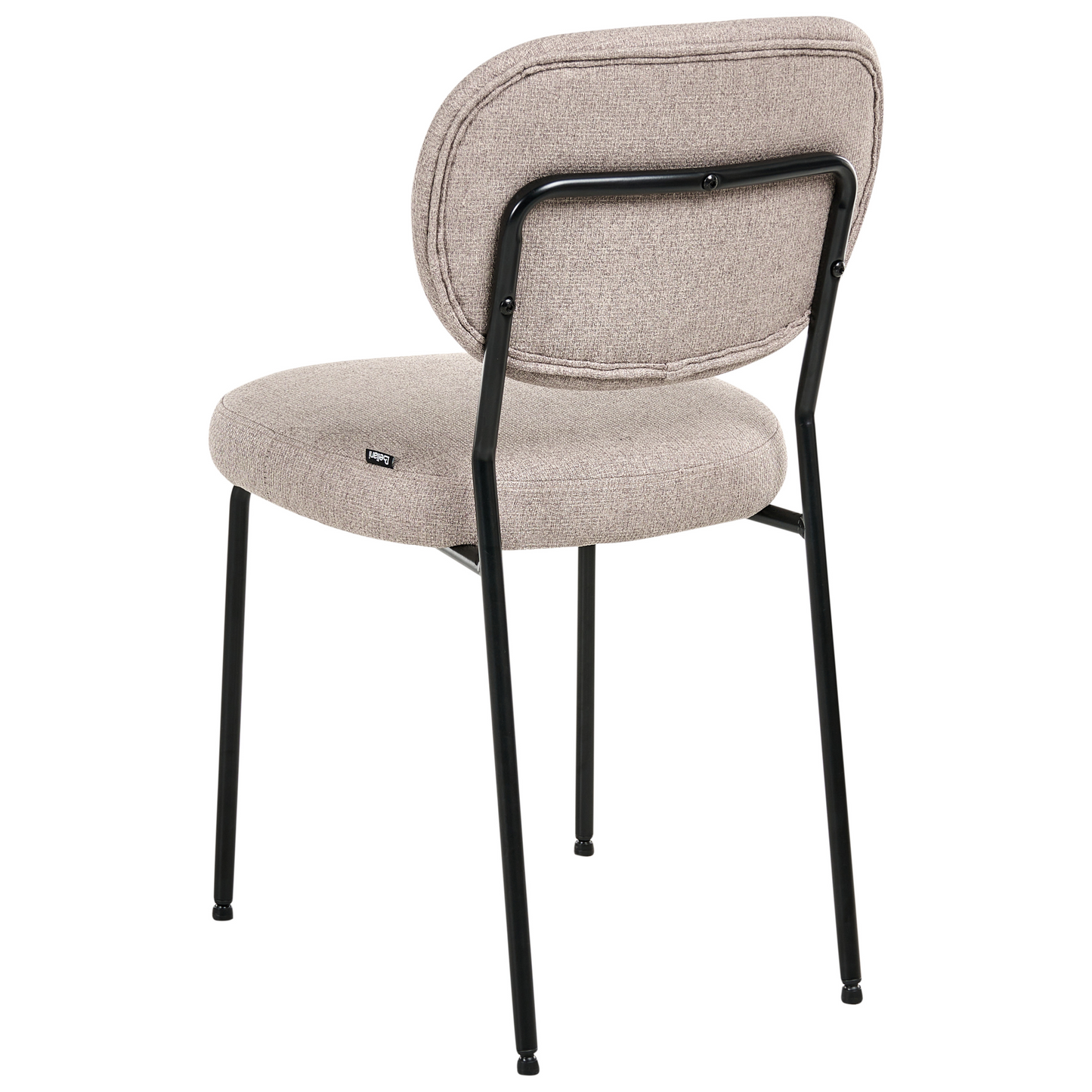 Set of 2 Armless Dining Chairs in Light Brown Fabric
