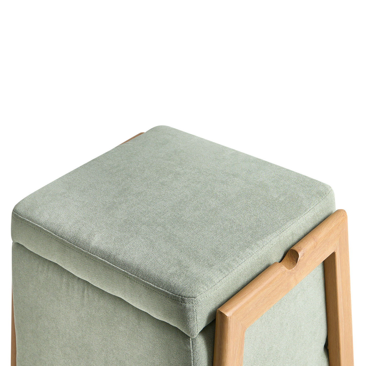 Retro Pouffe With Hidden Storage Light Green Fabric