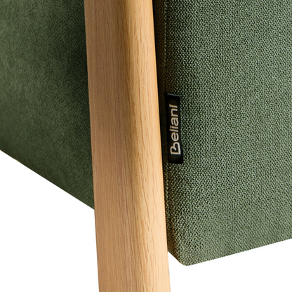 Storage Bench Green Fabric Upholstery With Hidden Integrated Storage Compartments